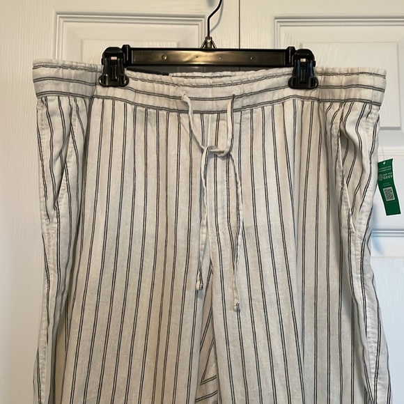 NWT Women’s XL Gap 55% Linen Easy Pant mid rise elastic drawstring ankle length - Picture 1 of 9